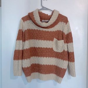 Cream Orange Stripe Sweater